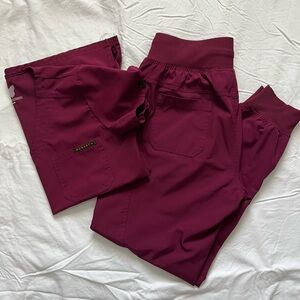 Burgundy Petite Scrubs Set
